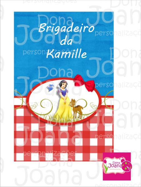 Rótulo para bisnaga de brigadeiro 30gr Branca de neve