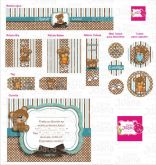 Kit digital Urso Marron e Rosa