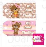 Tag Ursinha marron e rosa