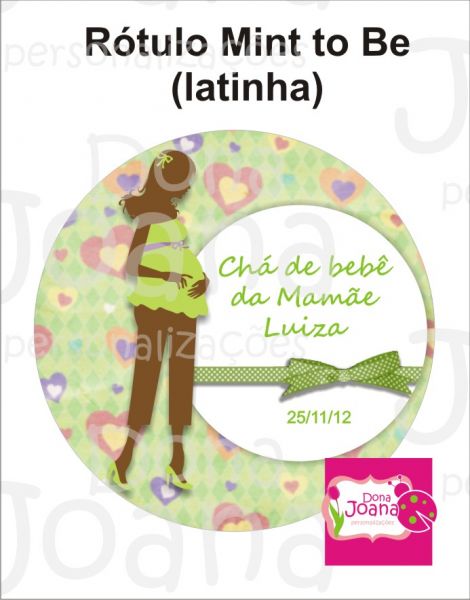 Rótulo para minto to be (latinha) Chá de bebê Green