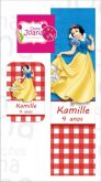 Rótulo para esmalte e capinha de lixa de unha Branca de Neve