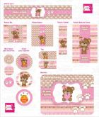 Kit digital Ursinha marron e rosa