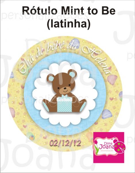 Rótulo para mint to be (latinha) Chá de bebê Blue